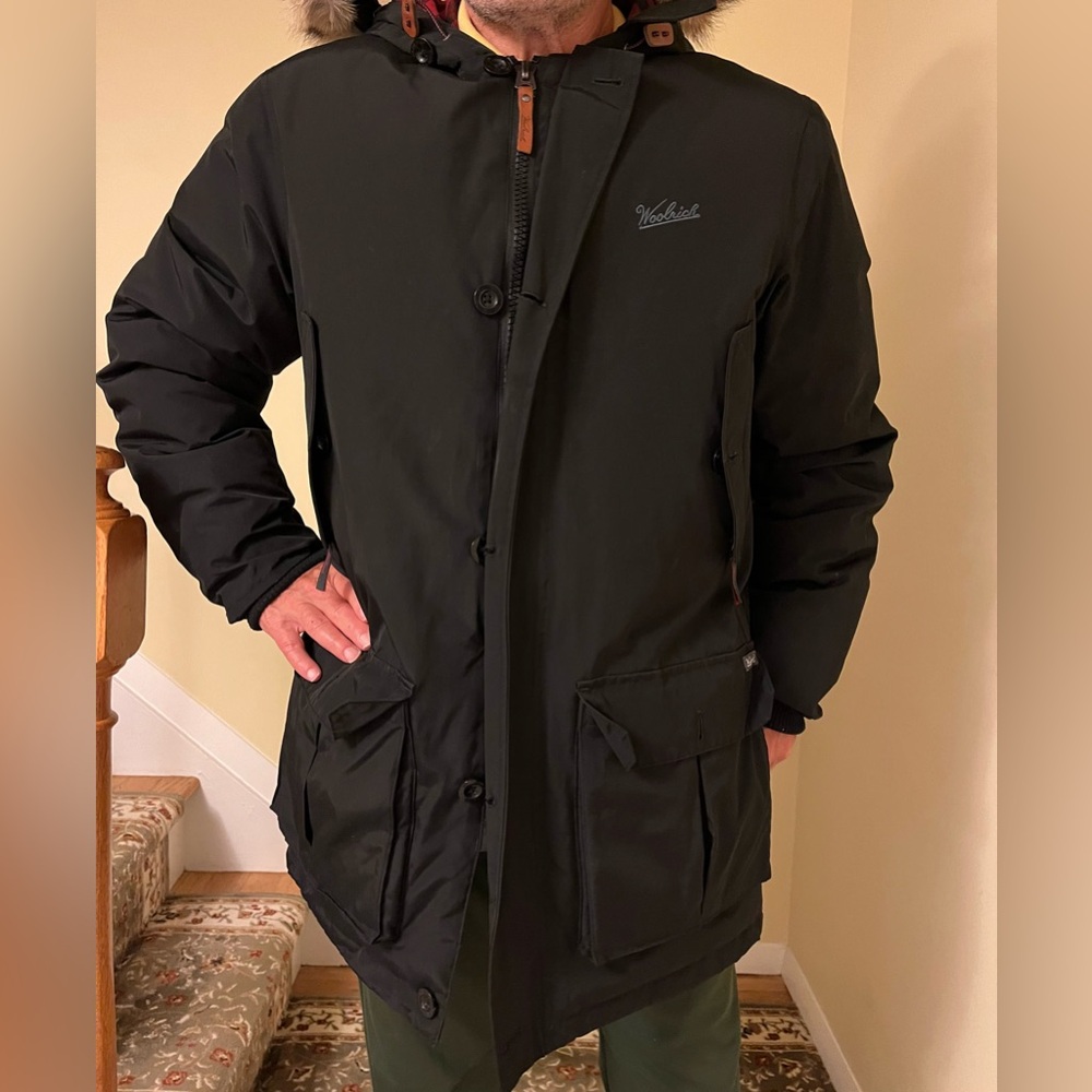 Woolrich Men's Arctic Down 550 Fill Parka - Black - Size Medium